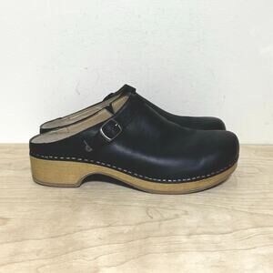 DANSKO Berry Women’s Black Burnished Nubuck Leather Slip On Mule Size 40 US 10